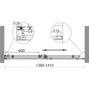 Душевая дверь BelBagno Acqua BF-1 140х195 прозрачная, черная (ACQUA-BF-1-140-C-NERO)