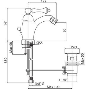 Смеситель для биде Cezares Margot (MARGOT-BSM1-02-Bi) в Москвe