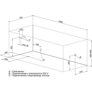 Акриловая ванна Aquanet Bright 170x75 с каркасом и панелью (233141, 242155)