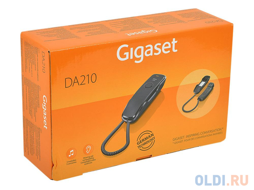 Телефон Gigaset DA210  Black (проводной)