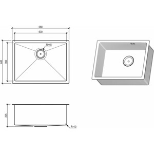 Кухонная мойка Floracio Steel F.5844.GDD золото матовое с декором