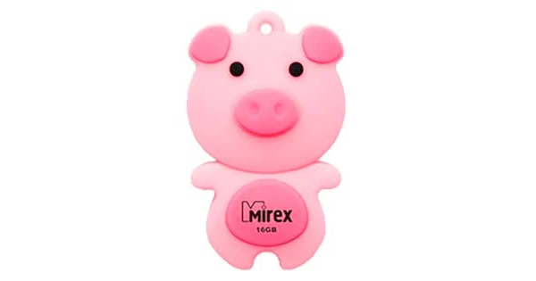 Флешка 16GB Mirex Pig, USB 2.0, Розовый