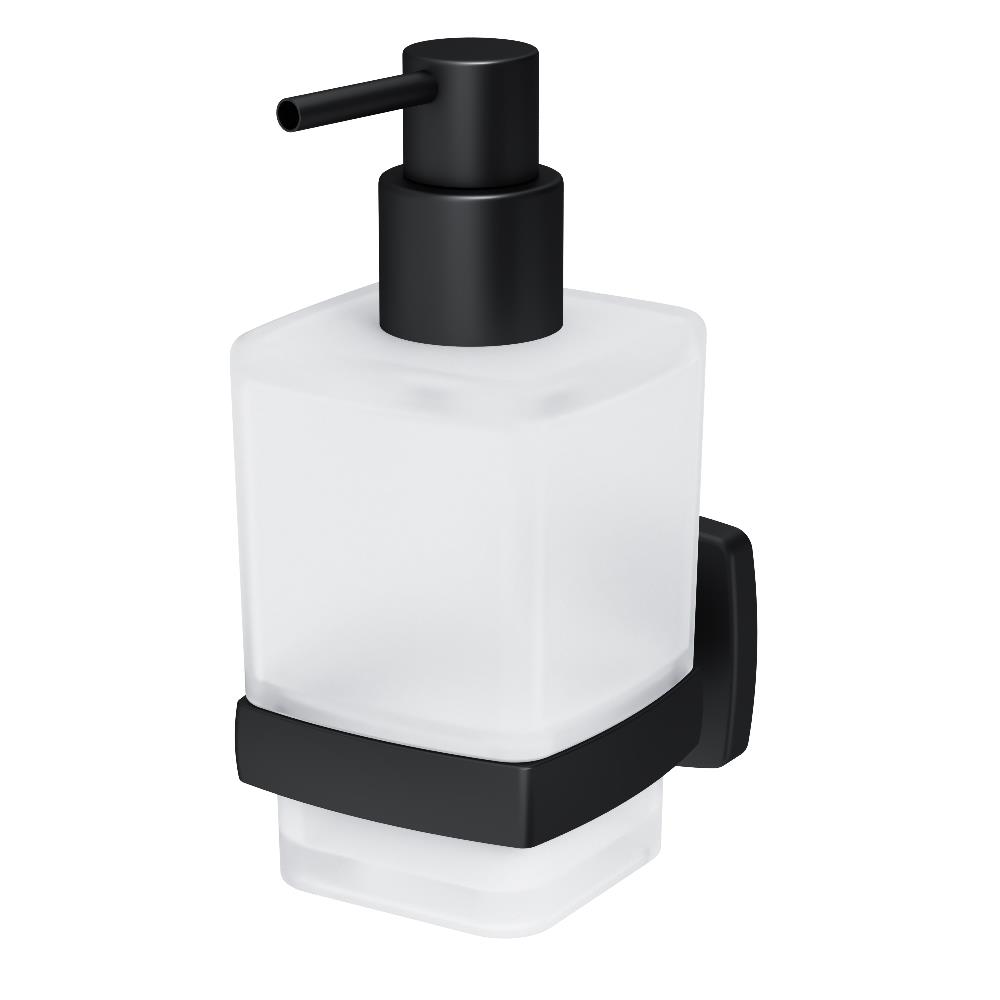 Стеклянный диспенсер для жидкого мыла с настенным держателем AM.PM Gem A9036922, цвет: черный