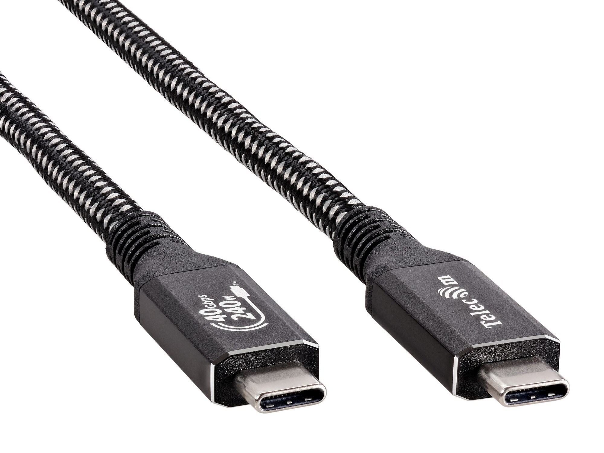 Кабель USB Type-C-USB Type-C, экранированный, быстрая зарядка, 240 Вт, 2 м, черный, Telecom TUS840-2M (TUS840-2M)