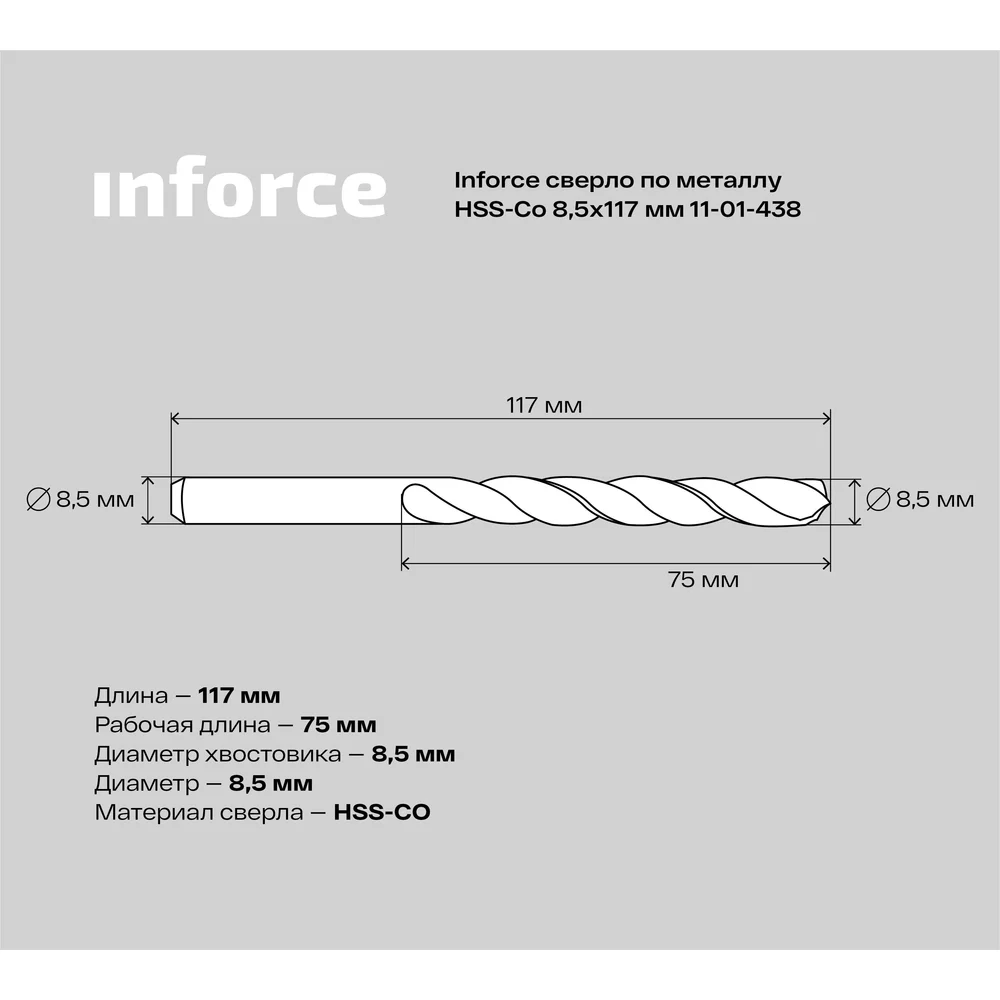 Сверло по металлу Inforce в Москвe