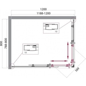 Душевой уголок BelBagno Uno 195-AH-2 100х90 прозрачный, хром (UNO-195-AH-2-100/90-C-Cr)