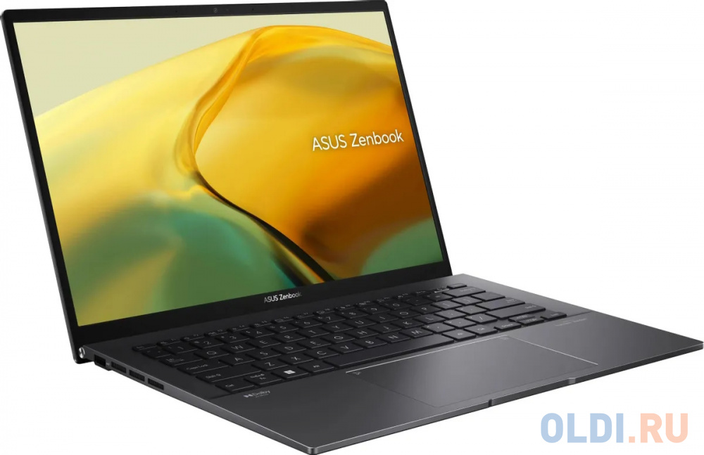 Ноутбук Asus Zenbook 14 UM3402YA-KP381W Ryzen 5 7530U 8Gb SSD512Gb AMD Radeon 14" IPS WQXGA (2560x1600) Windows 11 Home black WiFi BT Cam Bag (90