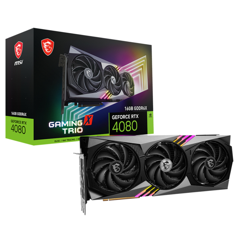 Видеокарта MSI GeForce RTX 4080 Super 16G Gaming X Trio 2610MHz PCI-E 4.0 16384Mb 23000Mhz 256-bit 3xDP HDMI в Москвe