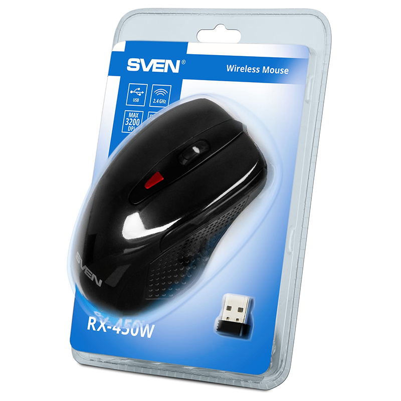 Мышь Sven RX-450W Black SV-021825