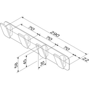 Планка с 4 крючками Am.Pm Inspire 2.0 хром (A50A35900)