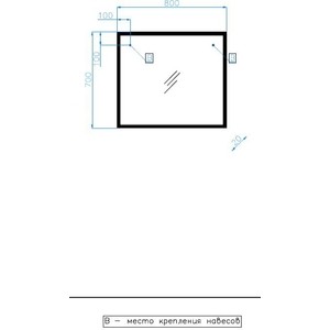 Зеркало Style line Лофт 80 Бетон (4650134470147)