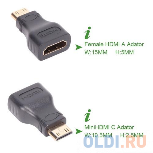 Переходник HDMI-19F <-- Mini-HDMI-19M, VCOM <CA316