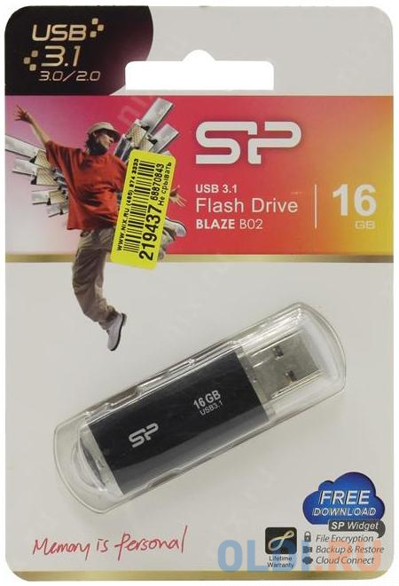 Внешний накопитель 16GB USB Drive <USB 3.0 Silicon Power Blaze B02 Black (SP016GBUF3B02V1K)