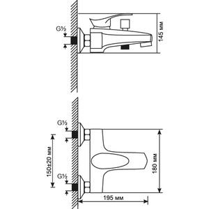 Смеситель для ванны Mixline ML03-01 хром (4630077961186) в Москвe