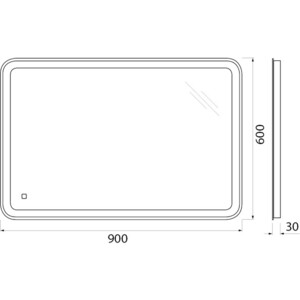 Зеркало BelBagno Spc-Mar 90х60 с подсветкой, сенсор (SPC-MAR-900-600-LED-TCH)