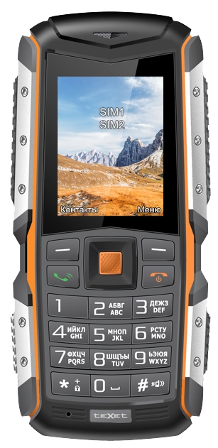 Мобильный телефон teXet TM-513R, 2" TN, 2-Sim, 2570 мА·ч, черный/оранжевый