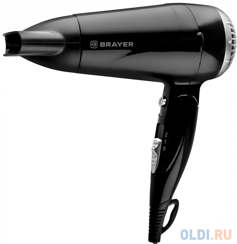 Фен BRAYER BR3024, 1600Вт, 2 скорости, складная ручка, холодный воздух, черный в Москвe