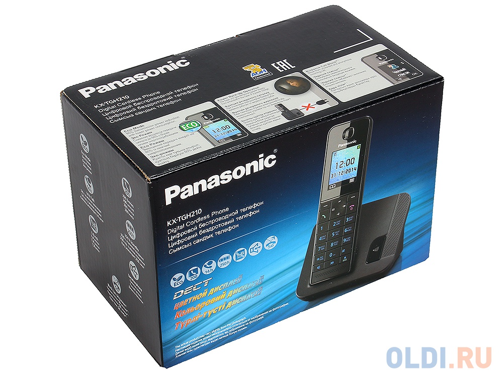 Телефон DECT Panasonic KX-TGH210RUB АОН, Color TFT, Caller ID 50, Эко-режим, Память 200, Black-List в Москвe