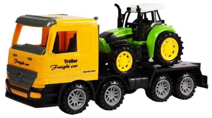 Набор техники Handers "Грузовик: Перевозка трактора", 37 см, желтый/зеленый (HAC1608-122)