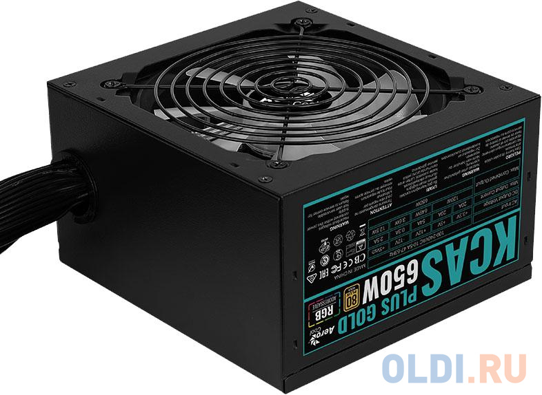 Блок питания Aerocool ATX 650W KCAS PLUS GOLD 650W ARGB 80+ gold 24+2x(4+4) pin APFC 120mm fan 6xSATA RTL