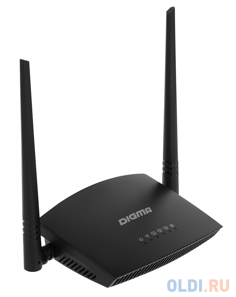 Wi-Fi роутер Digma DWR-N301,  N300,  черный