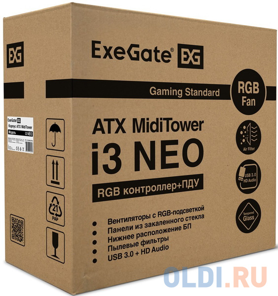 Корпус ATX Exegate i3 NEO-PPH600 600 Вт чёрный
