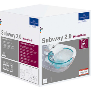 Унитаз подвесной безободковый Villeroy Boch Subway 2.0 CeramicPlus с сиденьем микролифт (5614R2R1)