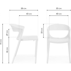 Пластиковый стул Woodville Градно белый (589897)