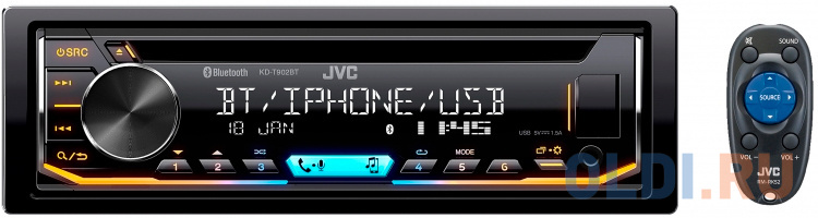 Автомагнитола CD JVC KD-T902BT 1DIN 4x50Вт в Москвe