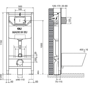 Инсталляция для унитаза OLI 120 Sanitarblock механическая (100409)