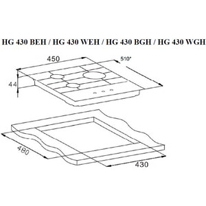 Газовая варочная панель Weissgauff HG 430 BGH