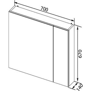 Зеркальный шкаф Aquanet Порто 70 белый (241748, 179947)