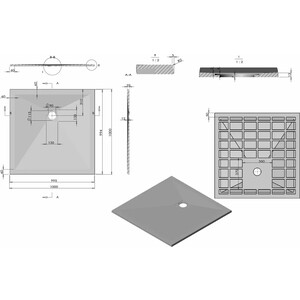 Душевой поддон Vincea VST-4SR 100х100 с сифоном, белый матовый (VST-4SR1010W, Vsph-D132) в Москвe