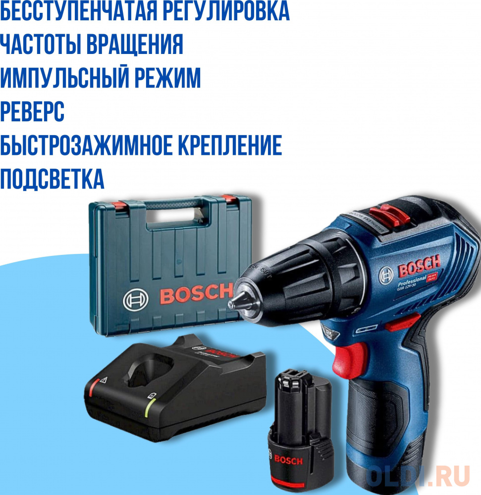 Дрель-шуруповерт Bosch GSR 120-LI аккум. патрон:быстрозажимной (кейс в комплекте) (06019G8000)