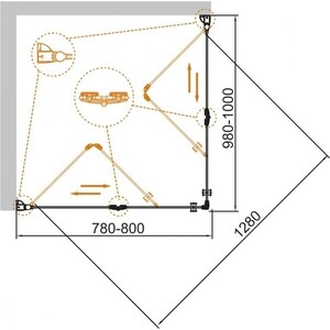 Душевой уголок Cezares ECO-O ASH-2 100x80 прозрачный, хром (ECO-O-ASH-2-80/100-C-Cr) в Москвe