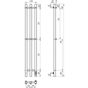 Полотенцесушитель электрический Point Гермес П3 120x1200 правый, хром (PN13822) в Москвe