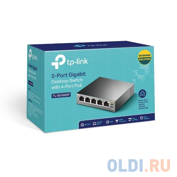 Коммутатор TP-LINK  TL-SG1005P 5-портовый гигабитный настольный коммутатор с 4 портами PoE в Москвe