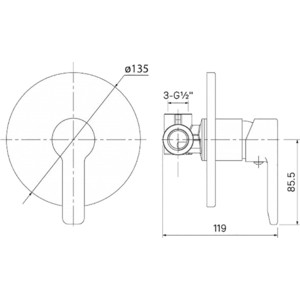 Смеситель для душа IDDIS Sena встраиваемый с механизмом (SENSB00i66)