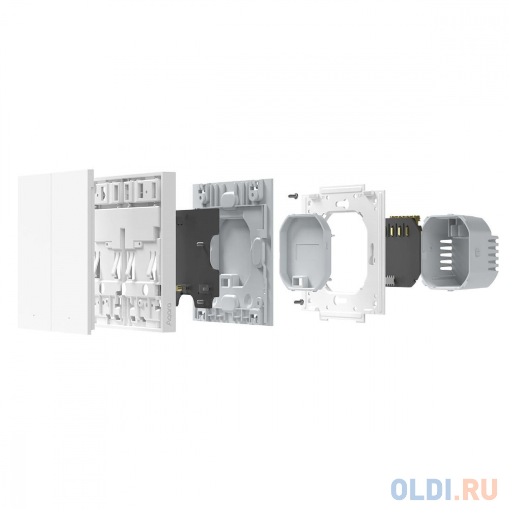 Выключатель двухклавишный без нейтрали Aqara Smart Wall Switch H1 EU (WS-EUK02 graphite)