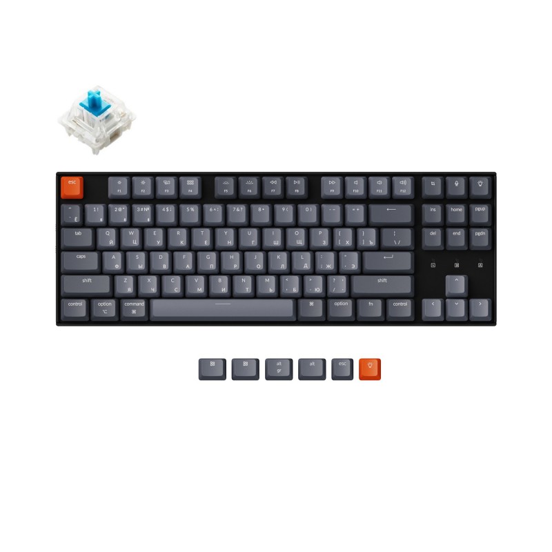 Клавиатура Keychron K8 White, Gateron Blue Switch (K8G2) в Москвe