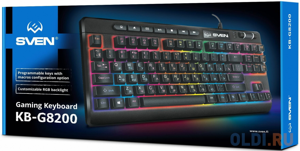 Игровая клавиатура SVEN KB-G8200 (USB, 95 кл, ПО, RGB-подсветка)