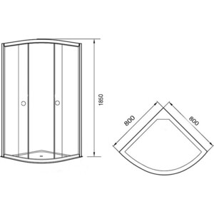 Душевой уголок Agger 80x80 прозрачный (A01-080TCR/G)