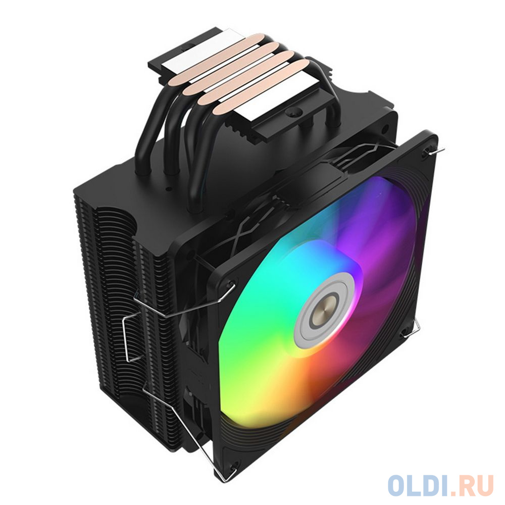 CPU Cooler N120-B, Universal socket, TDP 180W, 4* heat pipe, dem: 130*76*156mm FAN 120mm ARGB 0.095-0.3A, 800~1800RPM,  31.18-73.96CFM , BLACK, RTL