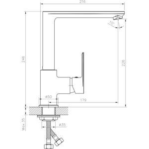 Смеситель для кухни Mixline ML26-032 хром (4610211000759) в Москвe