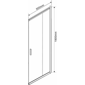 Дверное полотно Vincea Garda VHC-1G 80x190 профиль черный, стекло прозрачное (VHC-1G800CLB) в Москвe