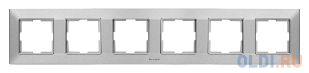 Рамка Panasonic Arkedia Slim WNTF08062SL-RU 6x горизонтальный монтаж пластик серебро (упак.:1шт)