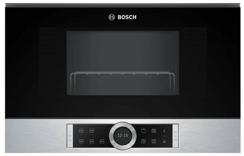 Микроволновая печь встраиваемая Bosch Serie|8 BEL634GS1M 21 л, 900 Вт, гриль, серебристый (BEL634GS1M)