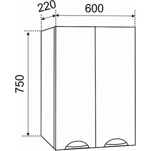 Шкаф навесной Emmy Рокси 60х75 белый (rox60bel)