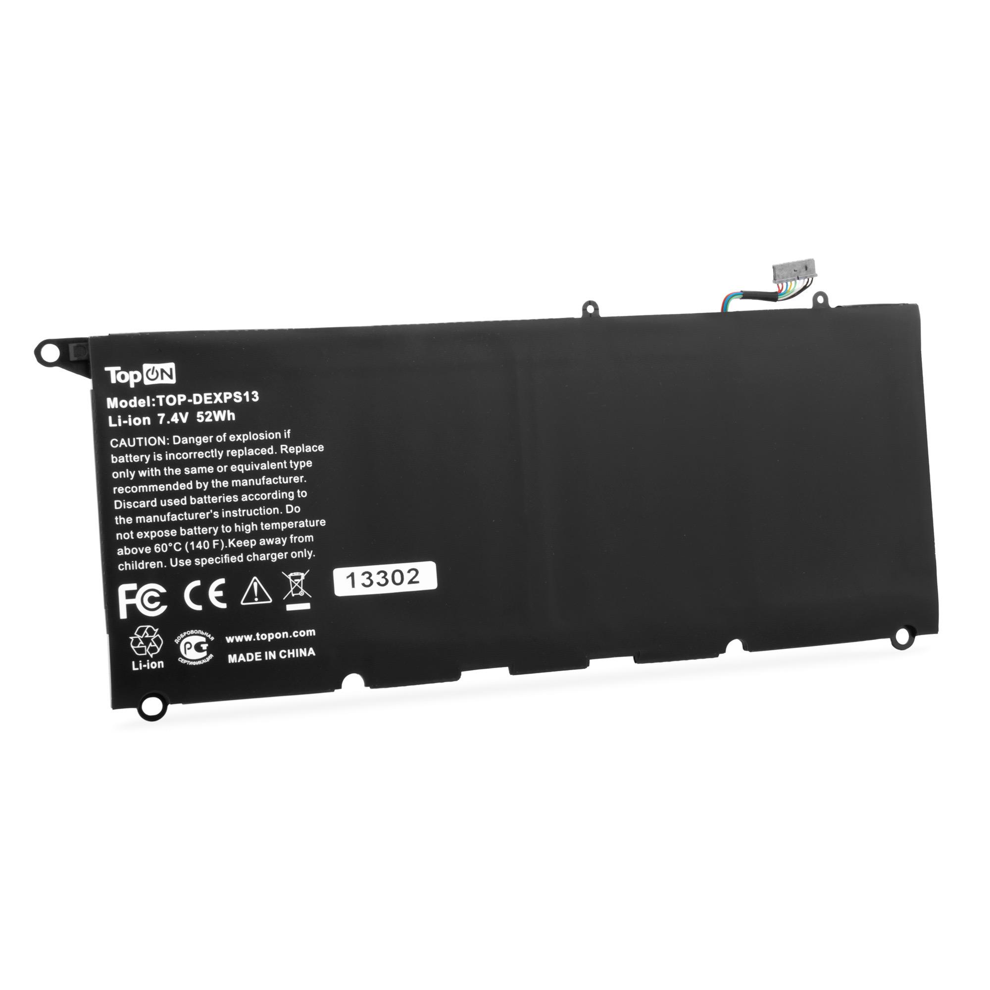 Аккумуляторная батарея TopON для Dell XPS 13-9343, 13-9350, 7.4V, 52Wh, черный (TOP-DEXPS13) в Москвe