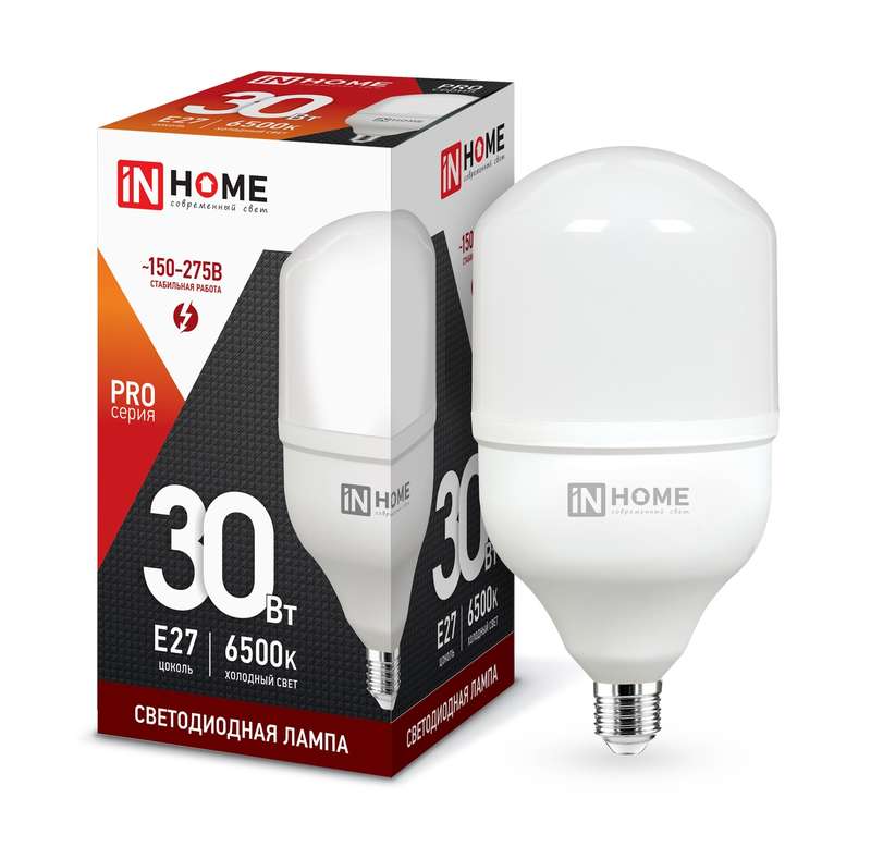 Лампа светодиодная LED-HP-PRO 30Вт 230В 6500К E27 2700лм IN HOME 4690612031088 в Москвe